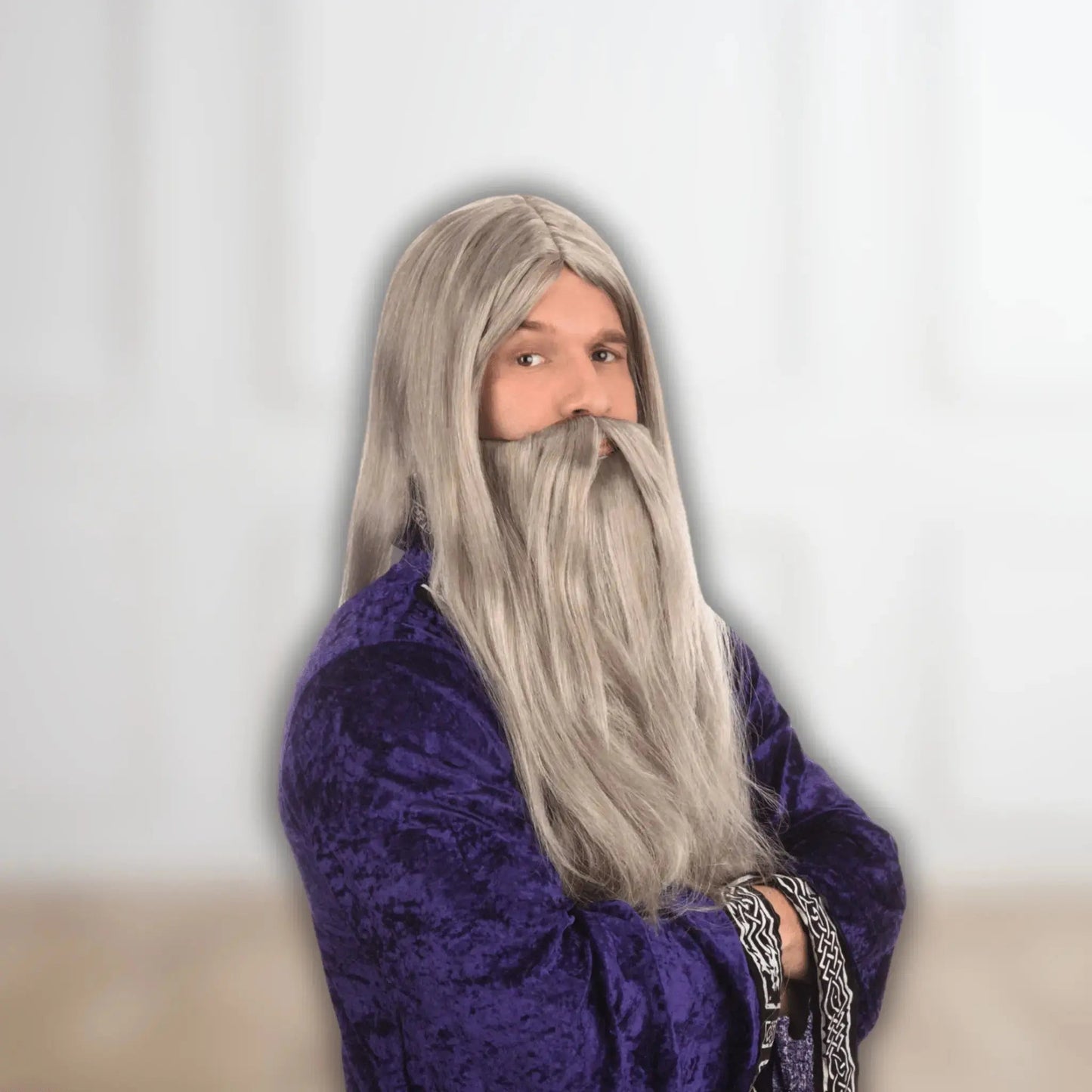 Wizard Wig and Beard Set (Grey, Long - Boxed) | The Party Hut Cheltenham