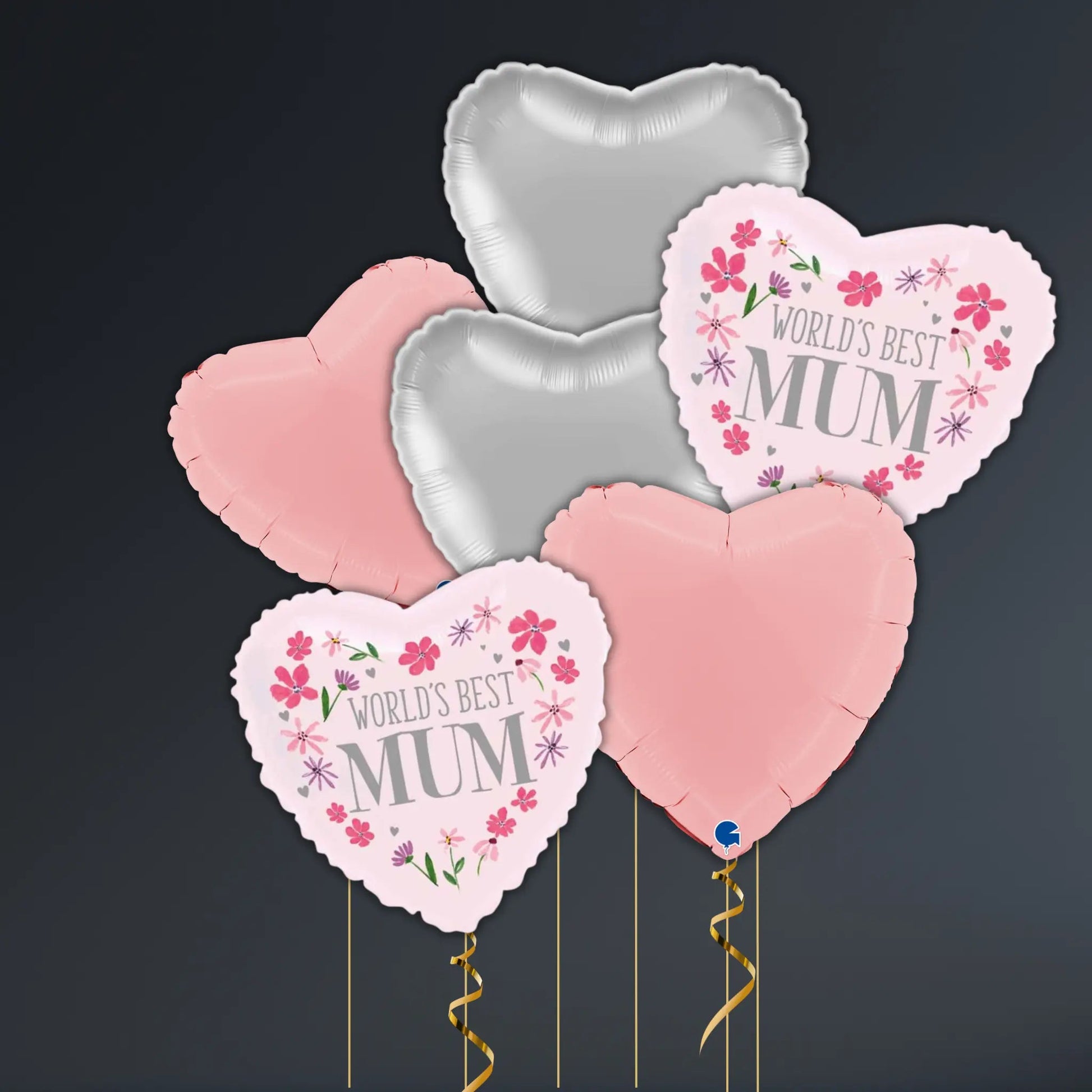 World's Best Mum Heart Foil Balloon – Helium-Filled & Weighted!