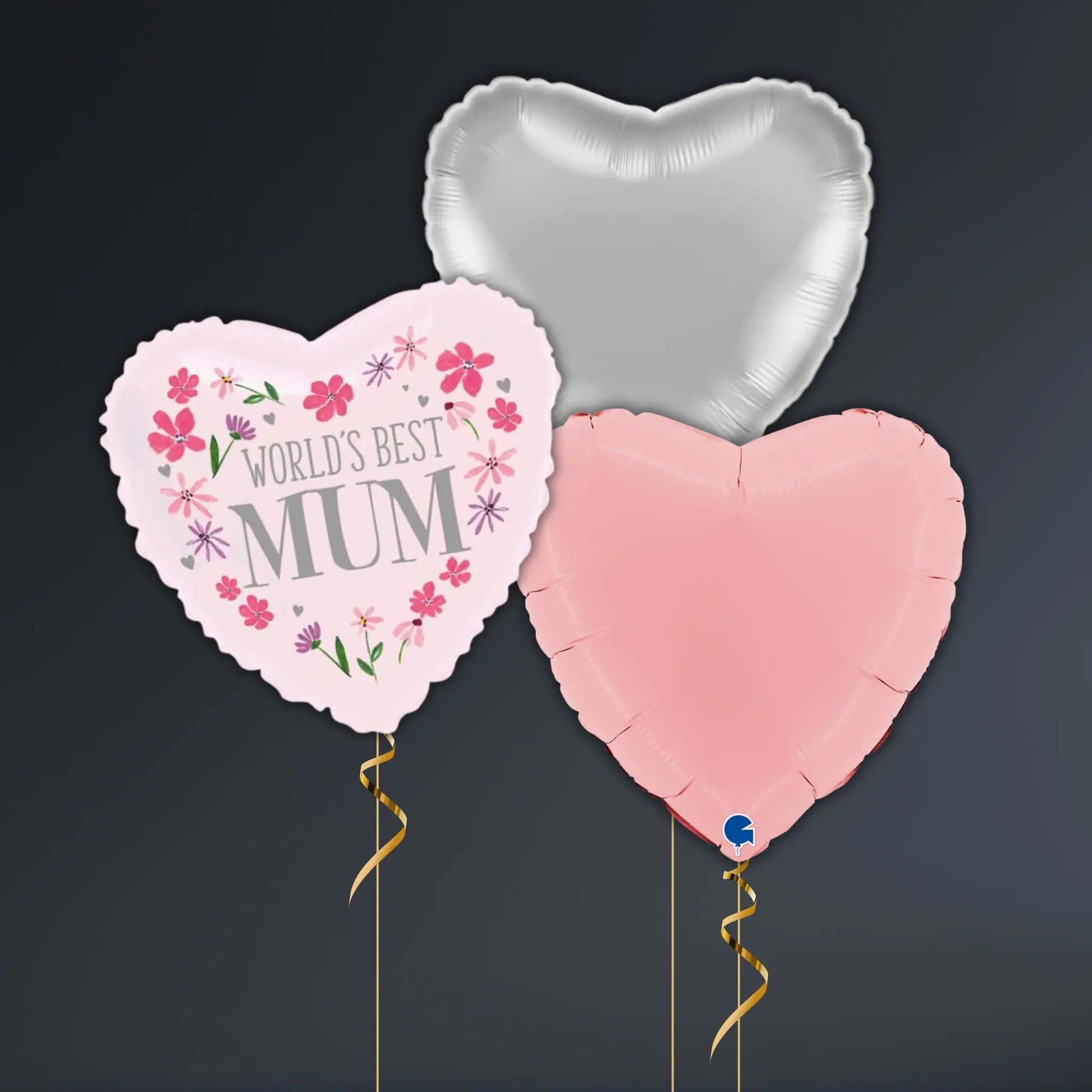 World's Best Mum Heart Foil Balloon – Helium-Filled & Weighted!