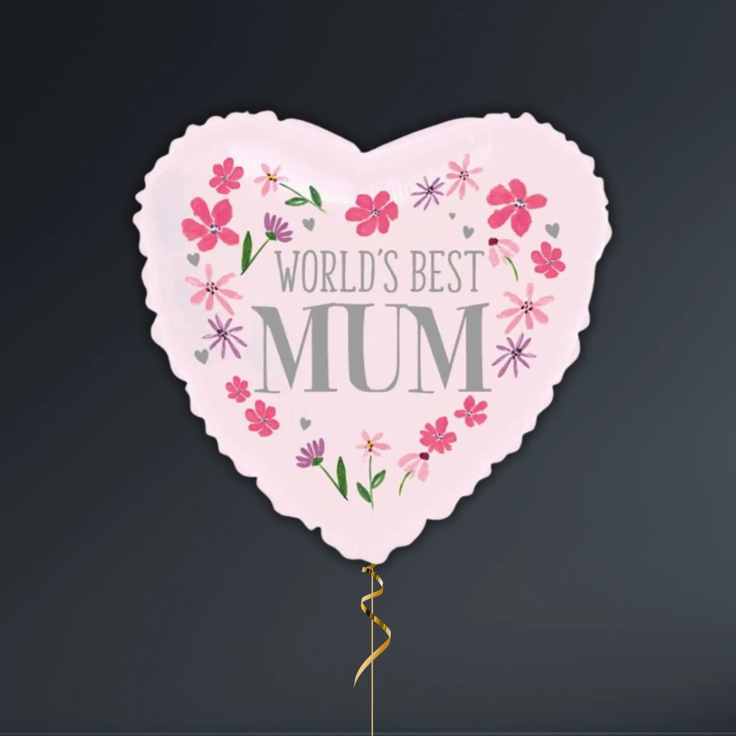 World's Best Mum Heart Foil Balloon – Helium - Filled & Weighted! | The Party Hut Cheltenham