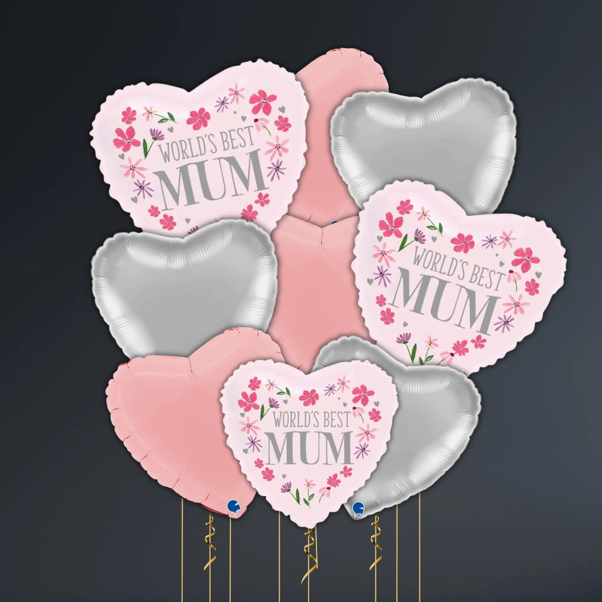 World's Best Mum Heart Foil Balloon – Helium-Filled & Weighted!