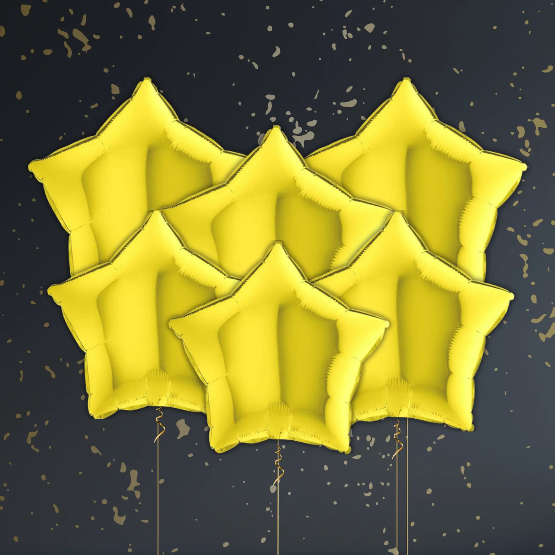 Yellow Star Balloon Package - Helium Filled
